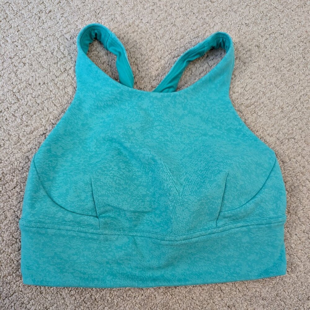 Lululemon wunder train long line bra in Maldives Green